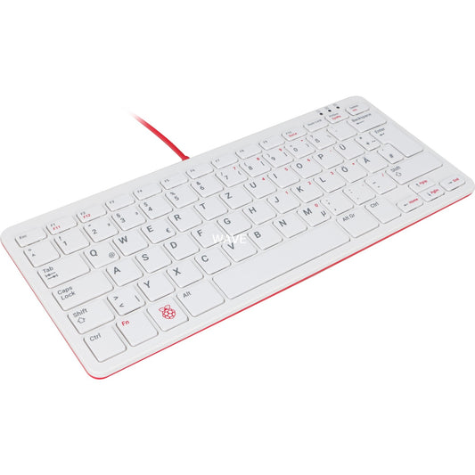 Raspberry Pi offizielle Raspberry Pi Tastatur (weiss/rot, DE-Layout, inkl. 3-Port-USB-Hub)