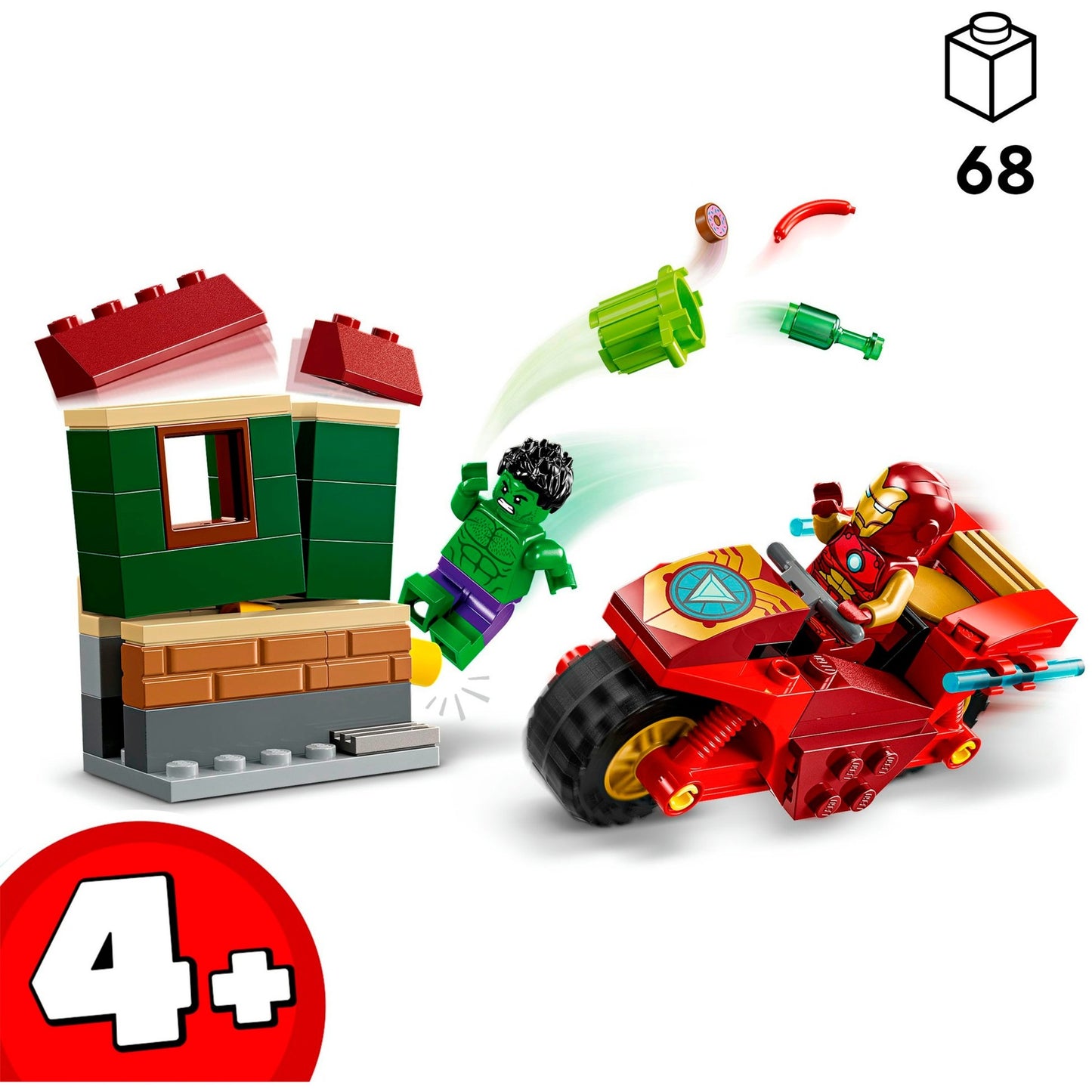 LEGO 76287 Marvel Super Heroes Iron Man mit Bike und der Hulk