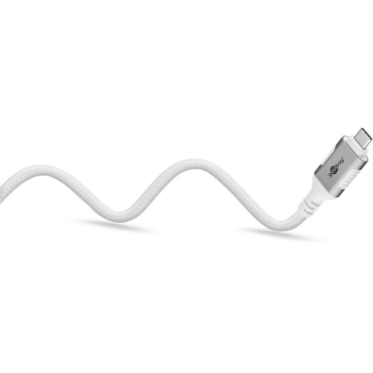 Goobay Ethernet-Kabel USB-C 3.2 Gen2 Stecker > RJ-45 Stecker (weiss, 1 Meter, geflochtener Textilmantel)