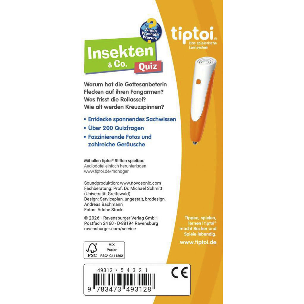 tiptoi Wieso? Weshalb? Warum? Quiz - Insekten & Co., Lernbuch