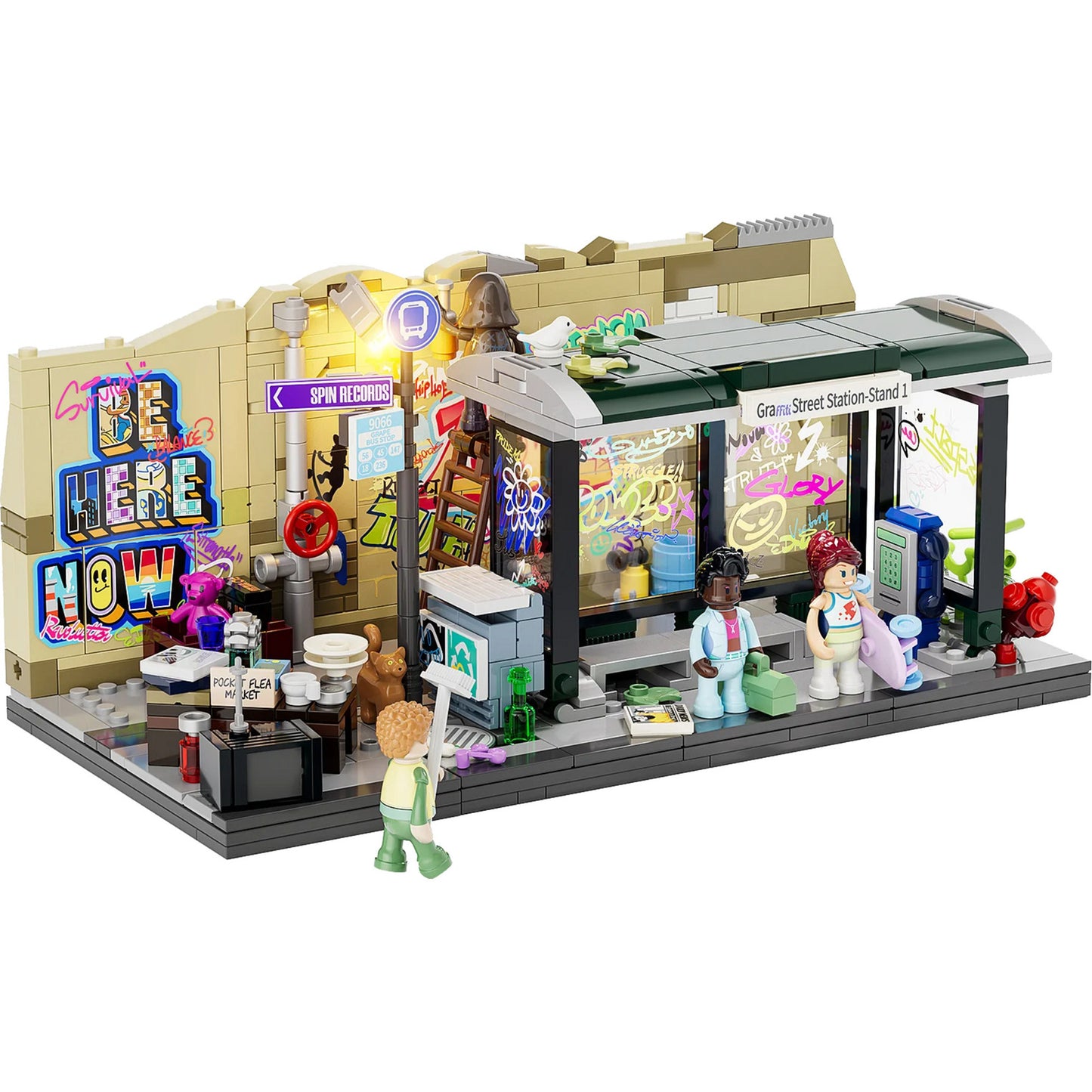 Graffiti-Bushaltestelle, Konstruktionsspielzeug