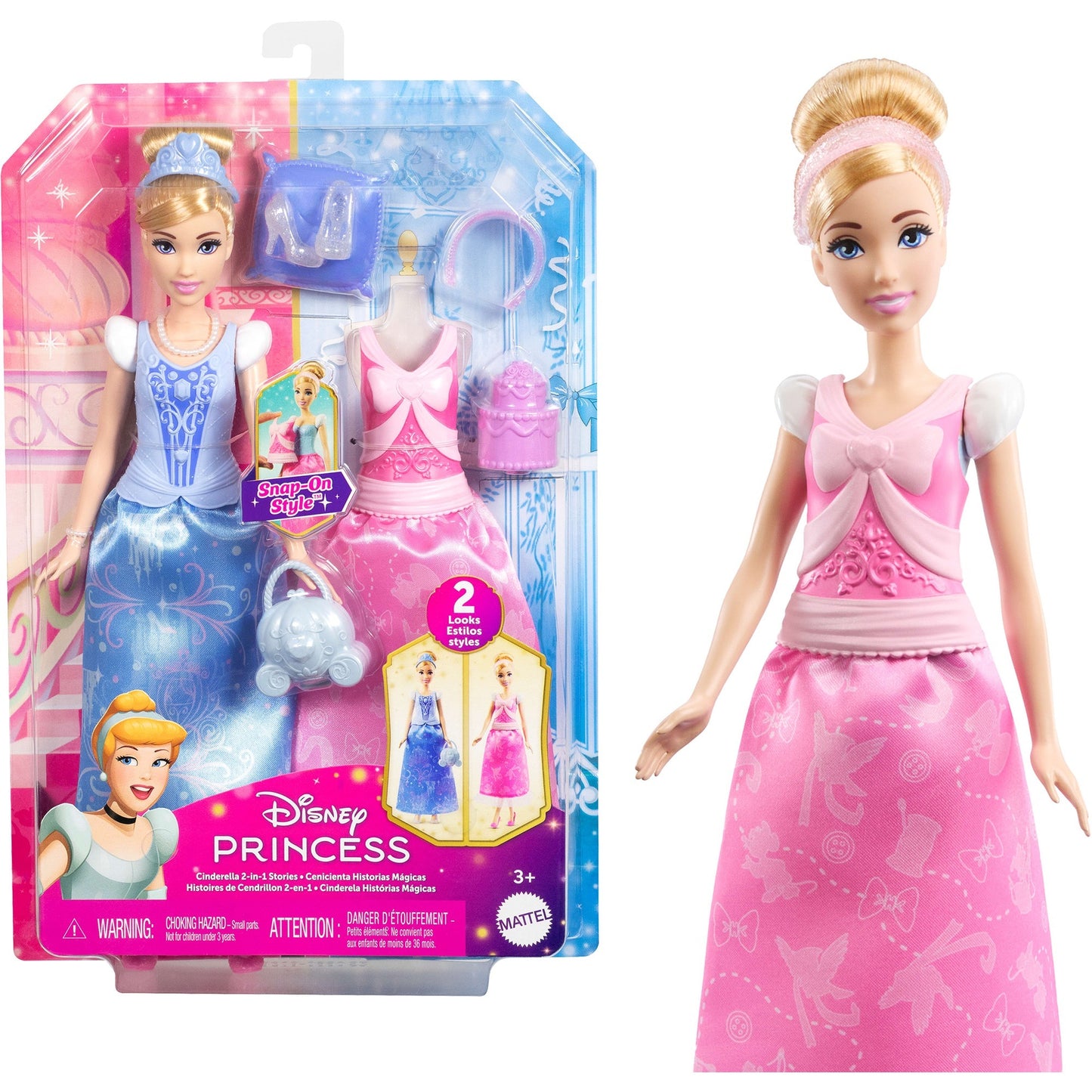 Disney Prinzessin 2-in-1 Geschichten Cinderella Modepuppe