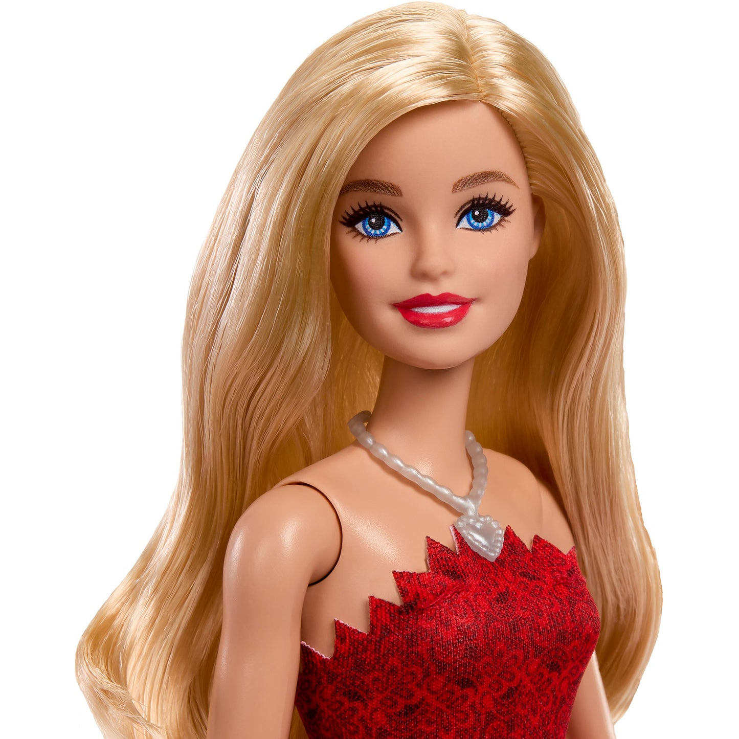 Rubinrote Barbie-Party-Modepuppe zum 80. Jubiläum in einem roten Kleid