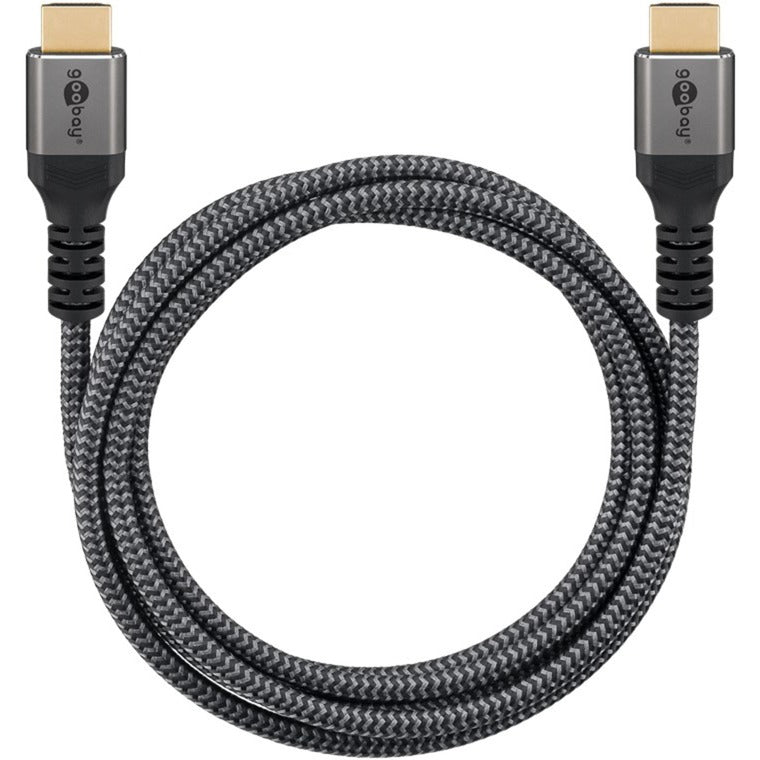 Goobay Plus High-Speed-HDMI-Kabel mit Ethernet, 4K @ 60Hz (grau, 1 Meter)