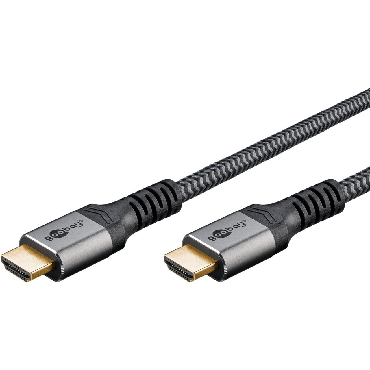 Goobay Plus High-Speed-HDMI-Kabel mit Ethernet, 4K @ 60Hz (grau, 1 Meter)