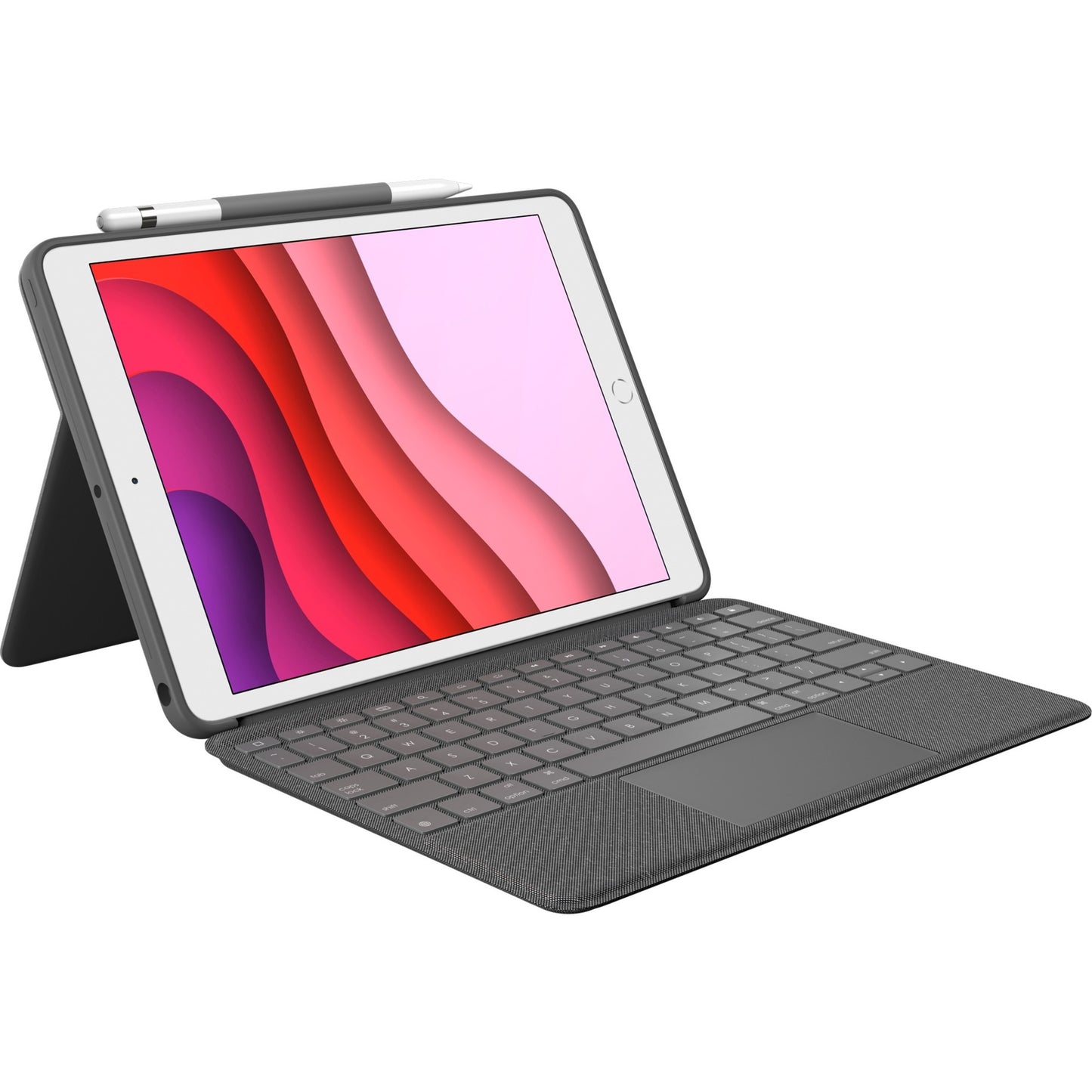 Logitech Combo Touch (grau, DE-Layout, Scherenmechanik, für iPad 9./8. /7. Generation)