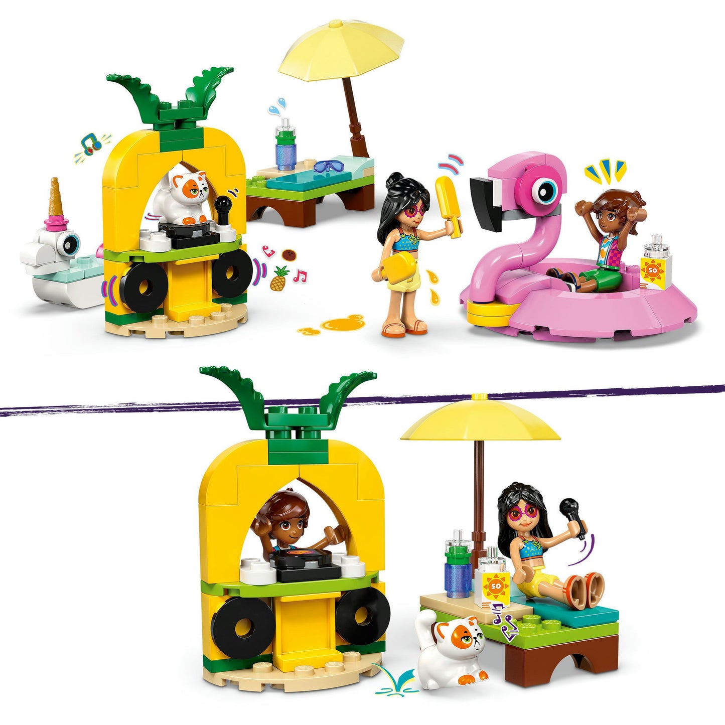 42658 Friends Poolparty mit Einhorn und Flamingo, Konstruktionsspielzeug