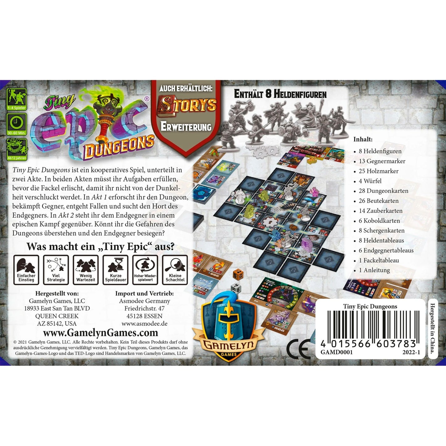 Asmodee Tiny Epic Dungeons, Brettspiel