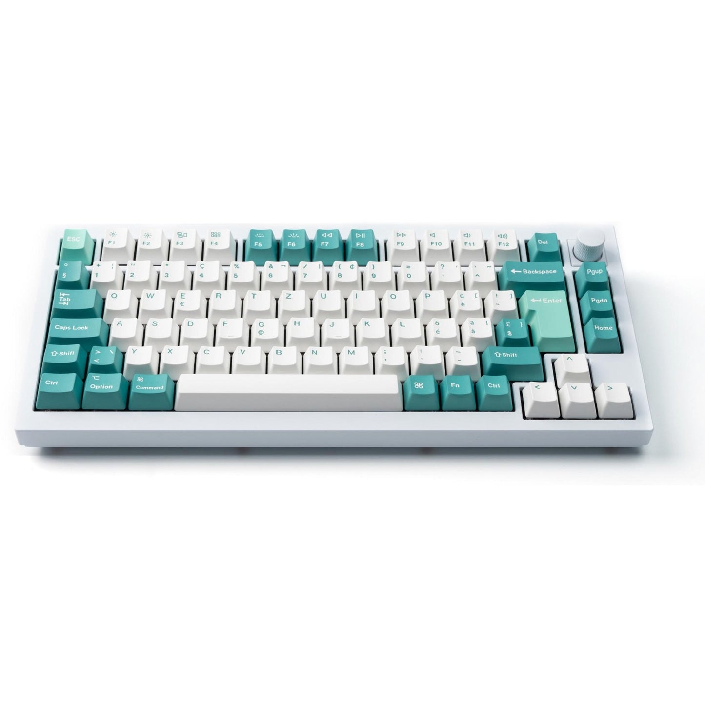 Keychron OEM Dye-Sub PBT Full Keycap-Set - White Mint (weiss/mint, 137 Stück, DE-Layout (ISO))