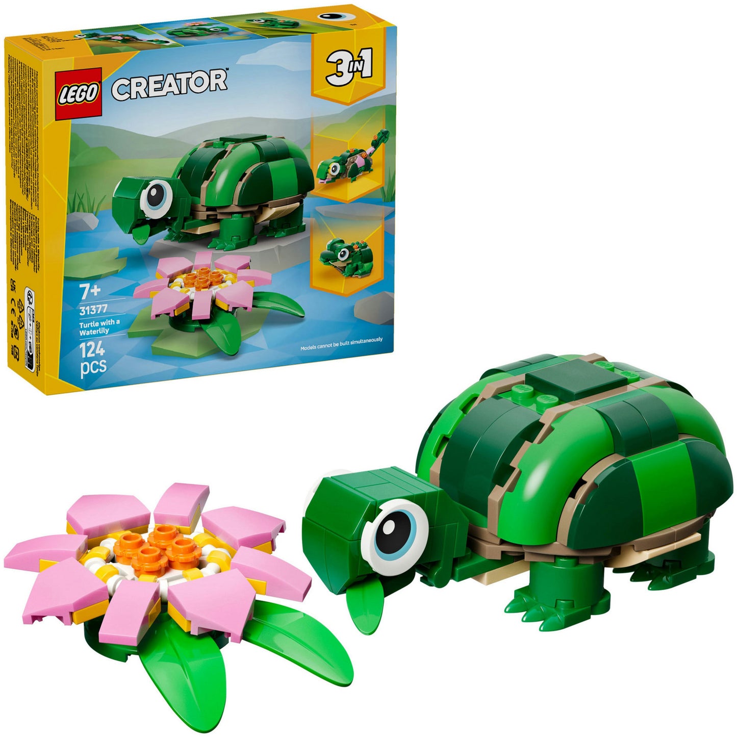 31377 Creator 3-in-1 Schildkröte mit Seerose, Konstruktionsspielzeug