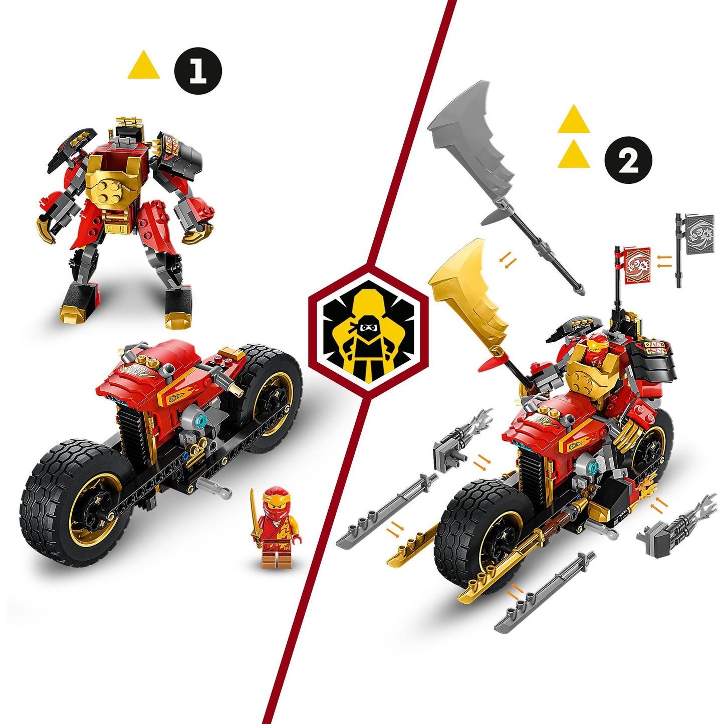 LEGO 71783 Ninjago Kais Mech-Bike EVO, Konstruktionsspielzeug