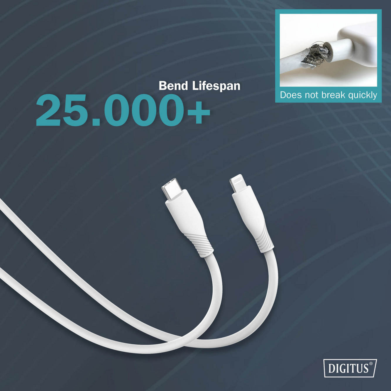 USB 2.0 Silikon-Kabel USB-C > Lightning, MFI zertifiziert