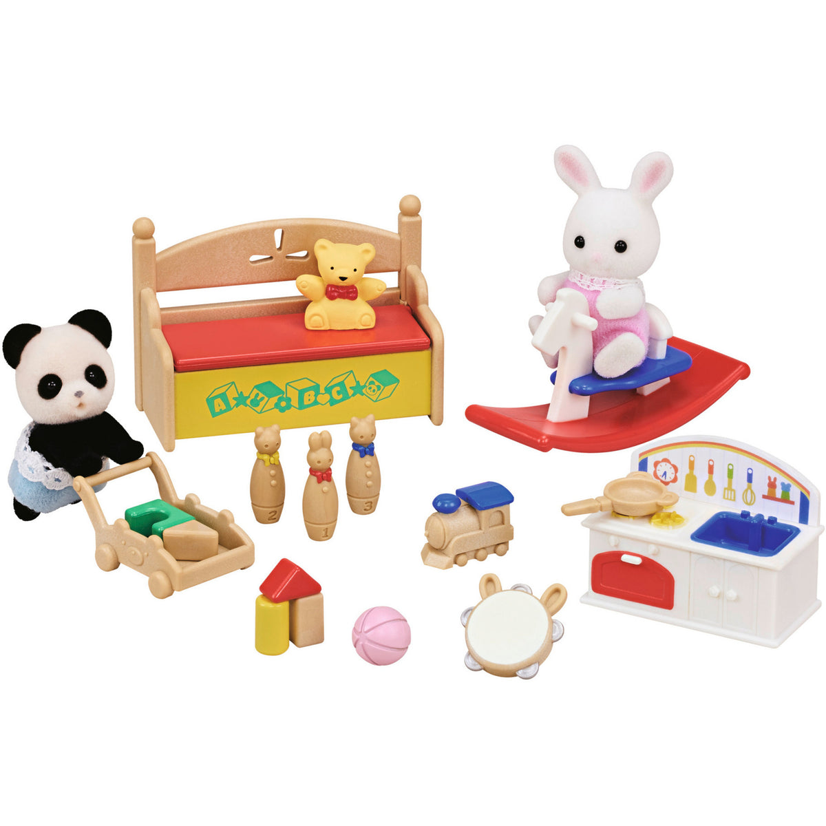 Sylvanian Families - Baby Kindergarten Spielzeug mit Figuren, Konstruktionsspielzeug