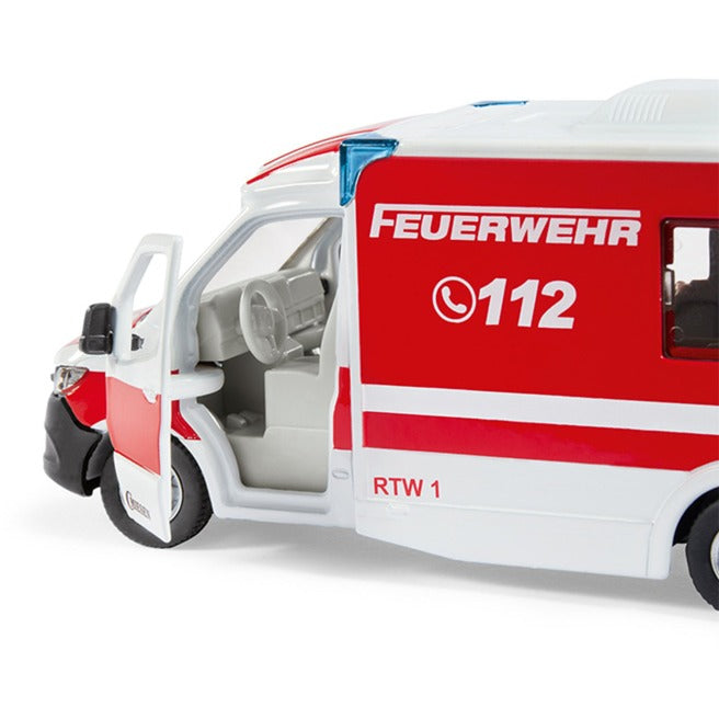 SIKU SUPER Mercedes-Benz Sprinter Miesen Typ C Rettungswagen (rot/weiss)