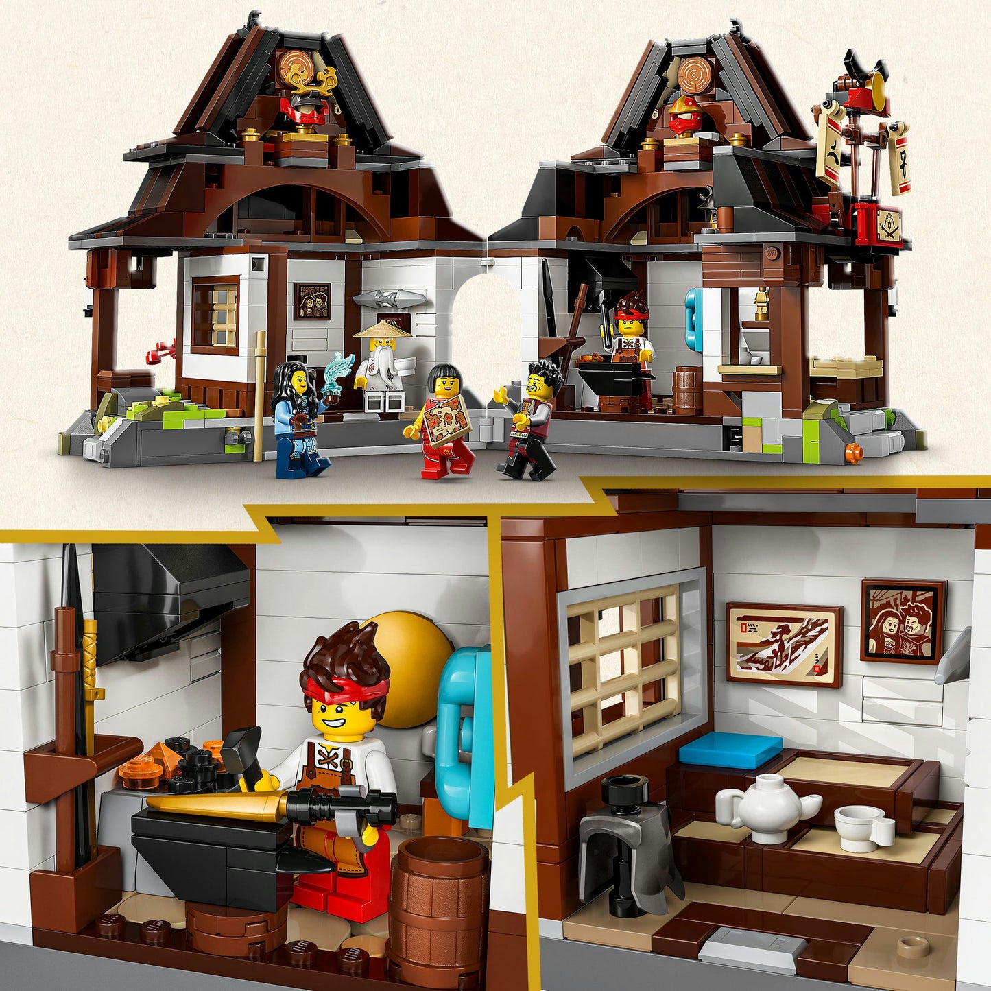 71858 Ninjago 15-jähriges Jubiläum der Vier-Waffen-Schmied, Konstruktionsspielzeug