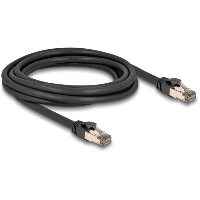 DeLOCK RJ-45 Netzwerkkabel Cat.6a U/FTP ultra flexibel (schwarz, 3 Meter, innerer Edelstahlmantel)