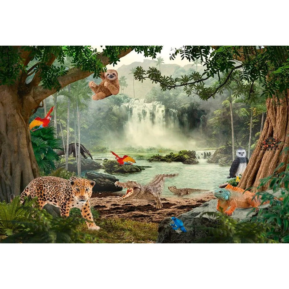 Schmidt Spiele Schleich: Wild Life - Im Regenwald (100 Teile, inkl. Schleich Krokodiljunges Figur)