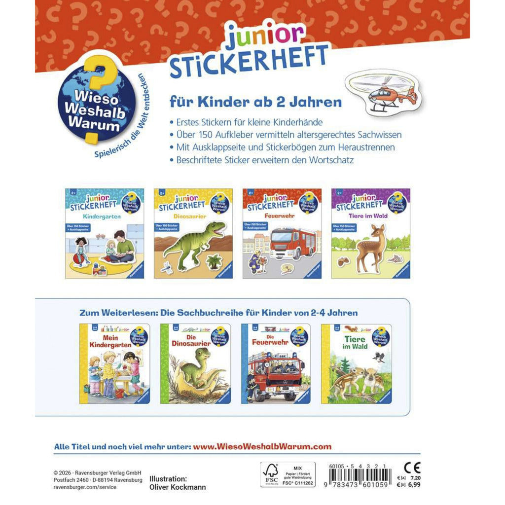Wieso? Weshalb? Warum? junior Stickerheft - Feuerwehr, Lernbuch