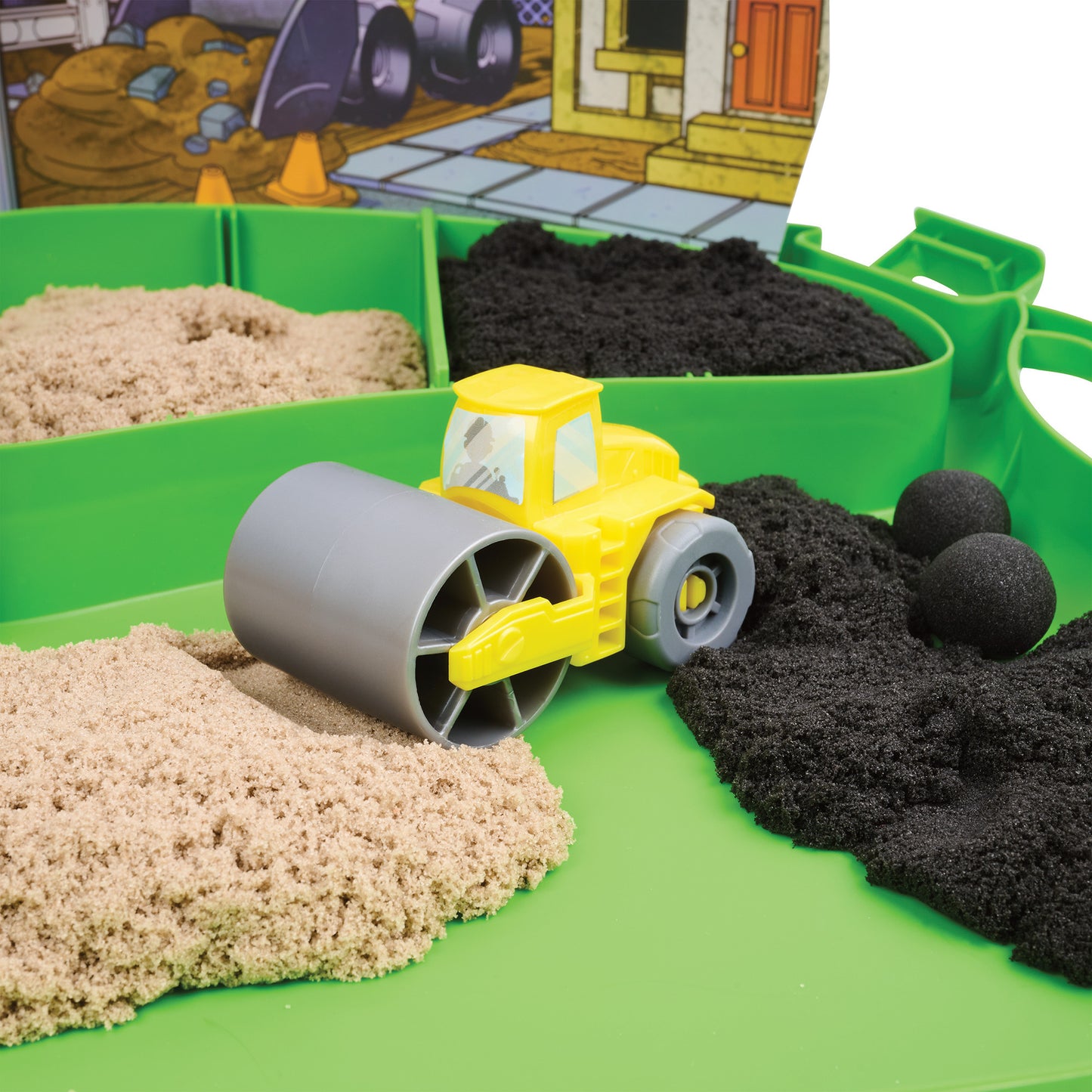 Kinetic Sand - Deluxe Baustellen-Koffer, Spielsand