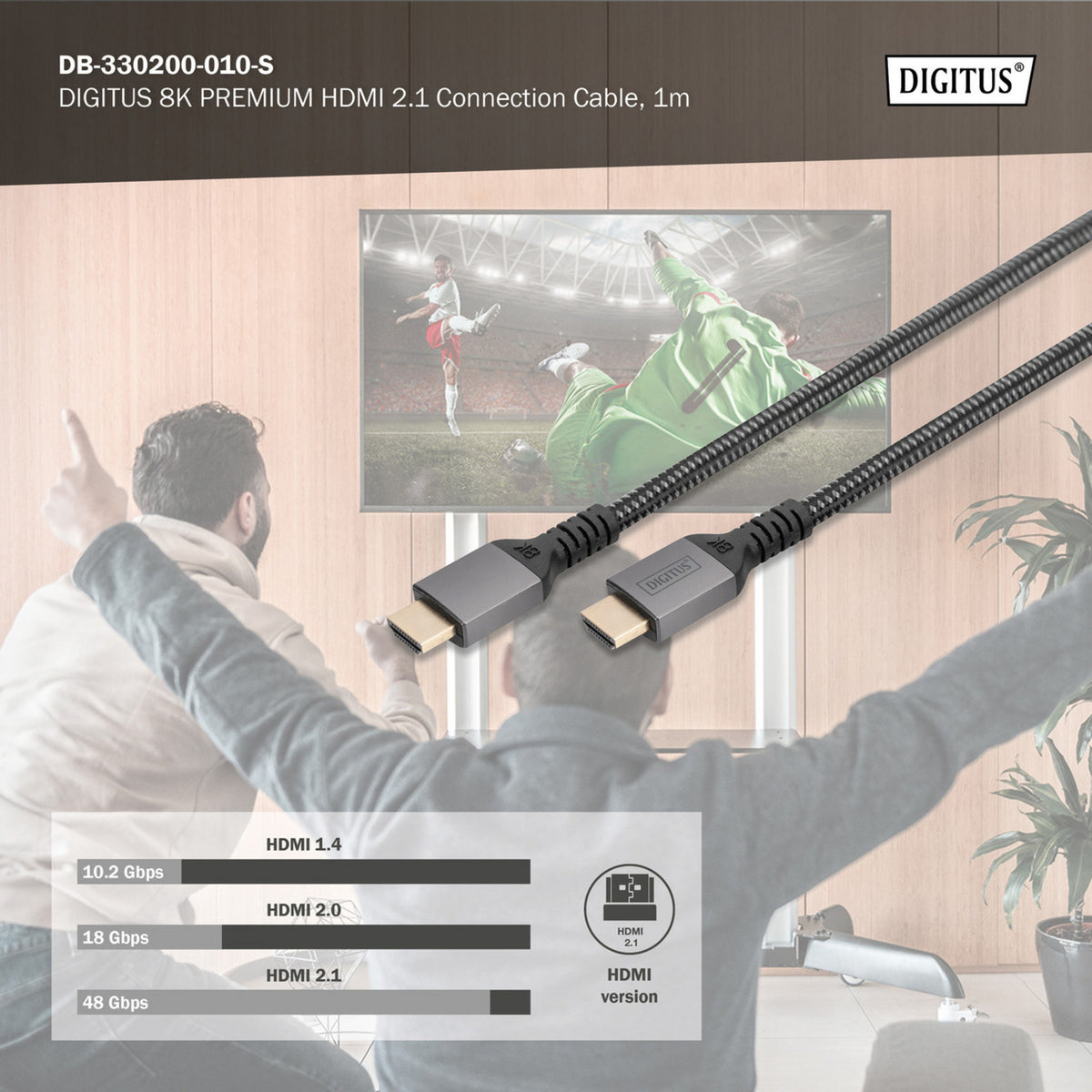 HDMI Ultra High Speed Anschlusskabel, mit Ethernet, UHD 8K