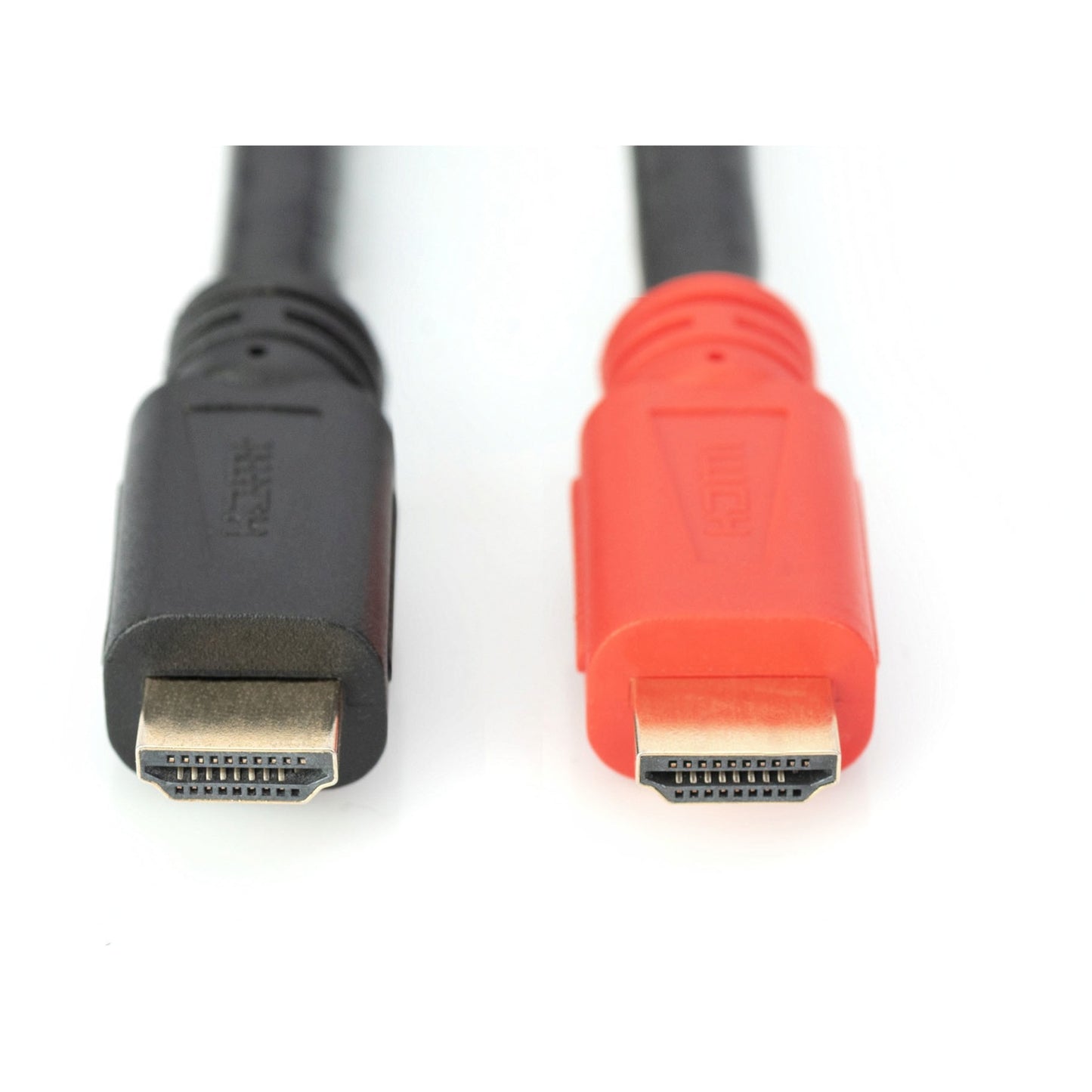 Digitus HDMI High Speed Anschlusskabel, mit Ethernet, UHD 4K (schwarz/rot, 10 Meter, mit Signalverstärker)