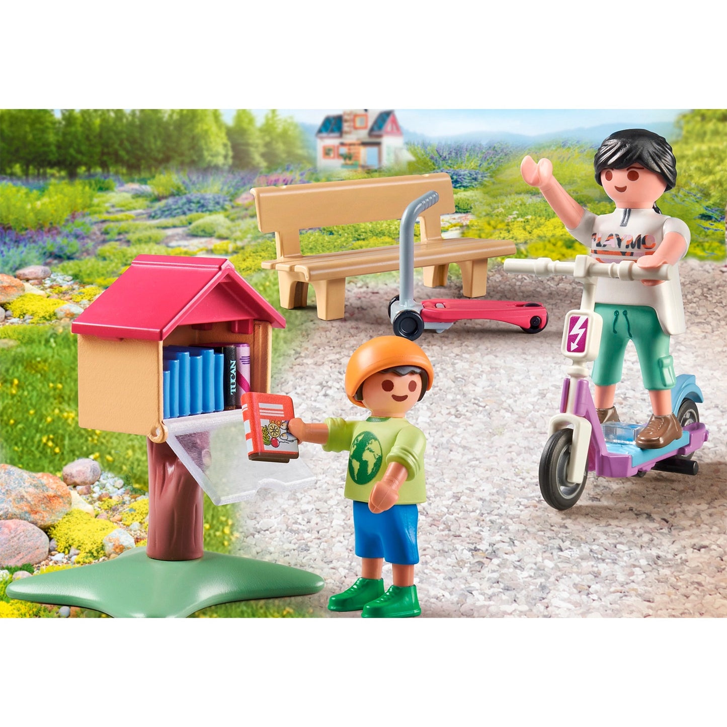 PLAYMOBIL 71511 City Life Büchertausch für Leseratten, Konstruktionsspielzeug