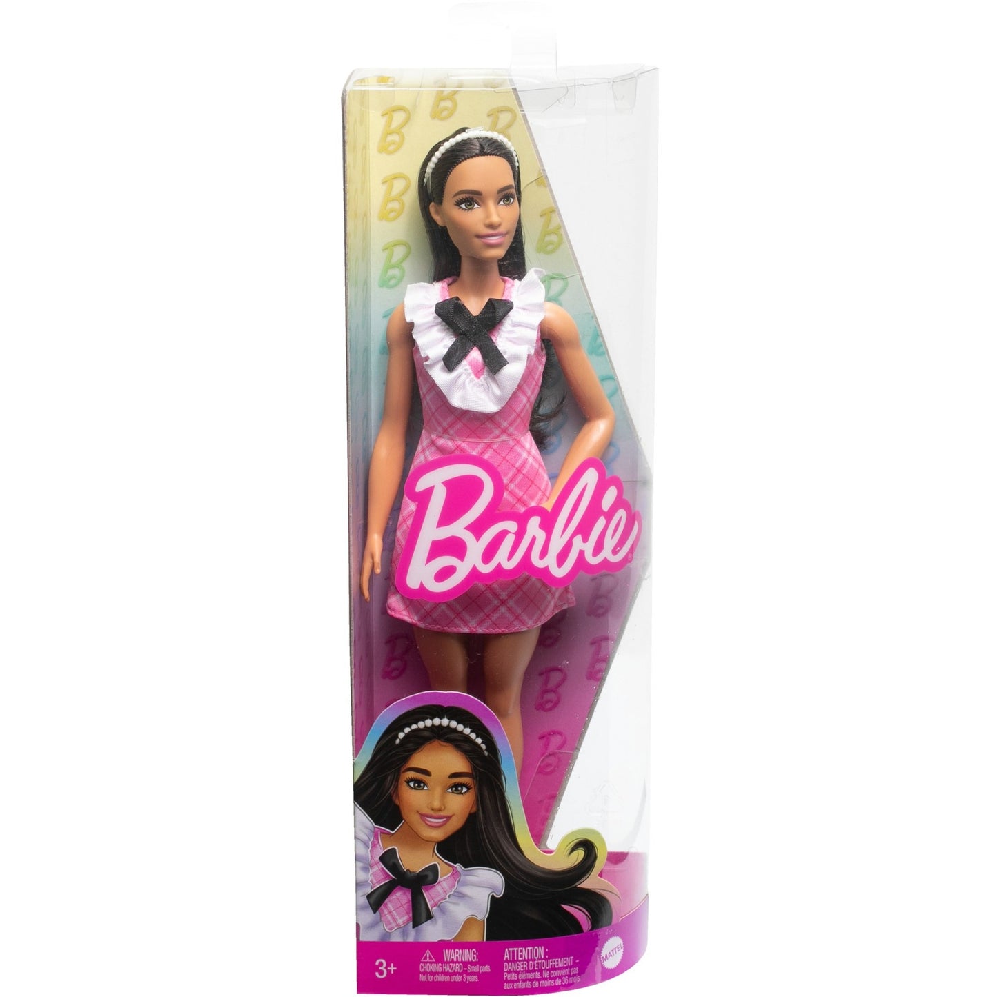 Barbie Barbie Fashionistas-Puppe mit schwarzem Haar und Karokleid