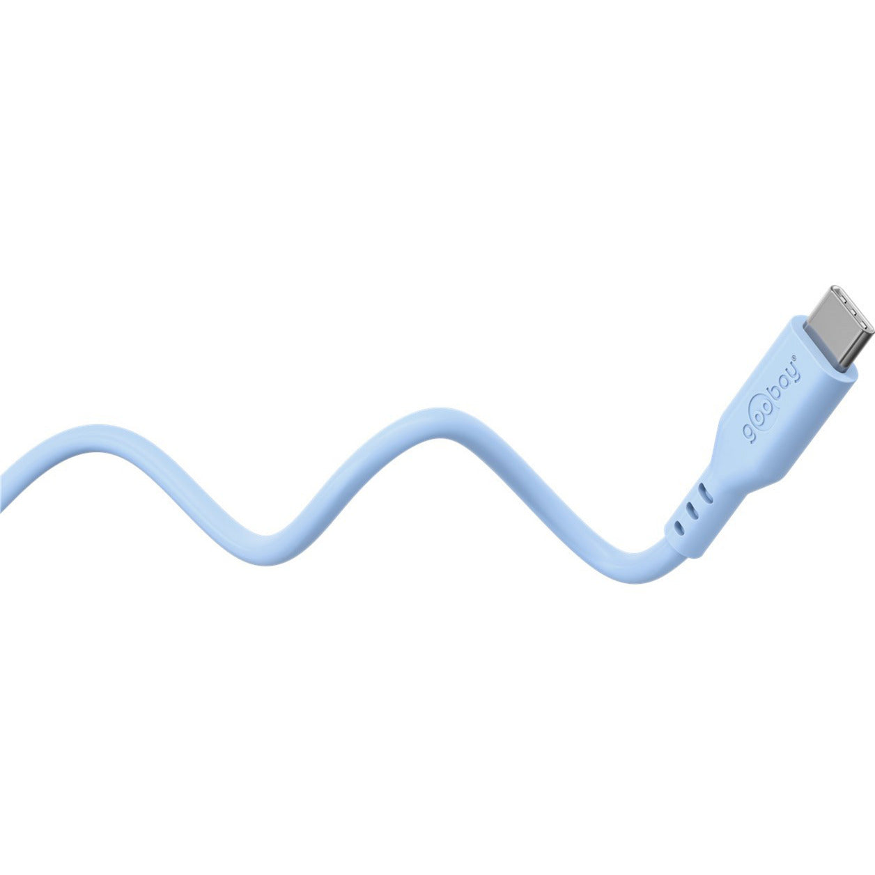 USB 2.0 Silikonkabel blau, USB-C Stecker > USB-C Stecker