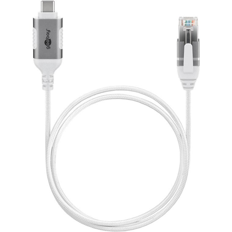 Goobay Ethernet-Adapterkabel USB-C 3.2 Gen2 > RJ-45 (weiss, 1 Meter)