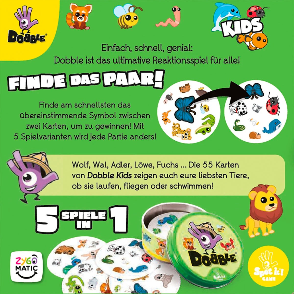 Asmodee Dobble Kids, Kartenspiel