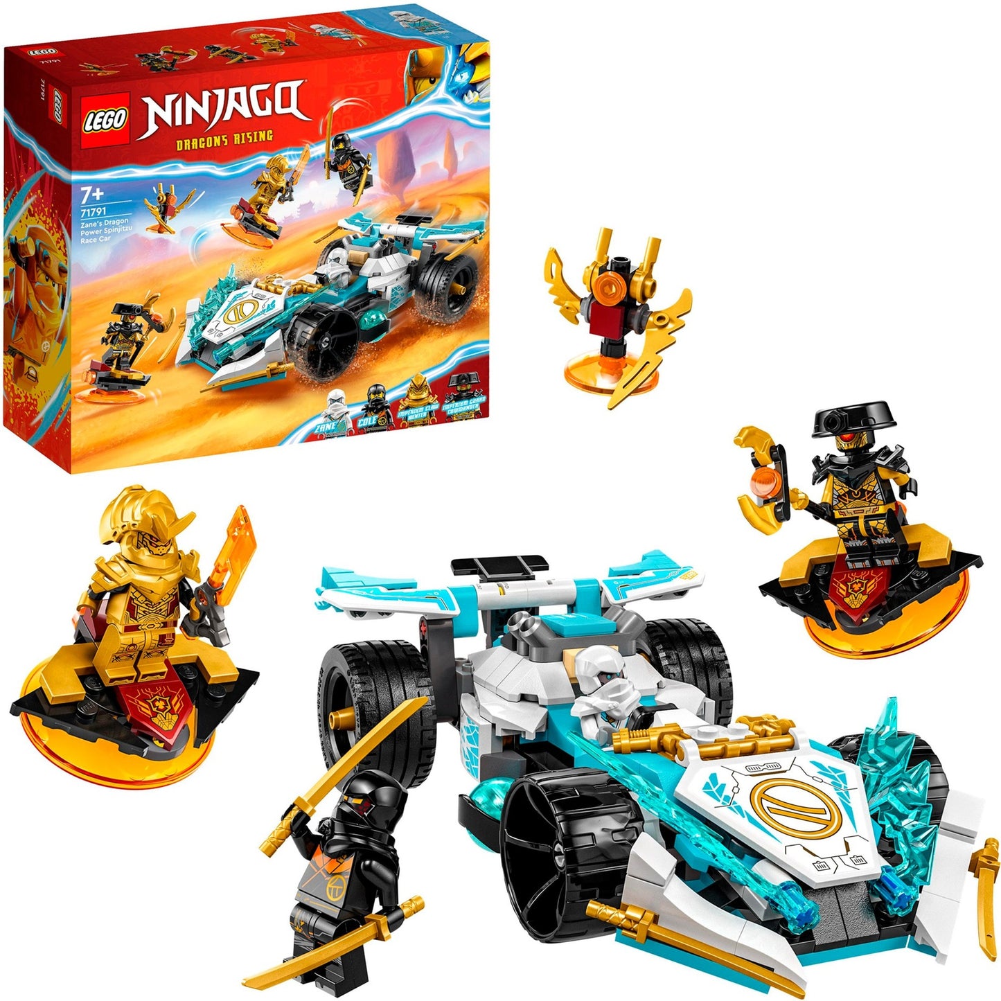 LEGO 71791 Ninjago Zanes Drachenpower-Spinjitzu-Rennwagen, Konstruktionsspielzeug