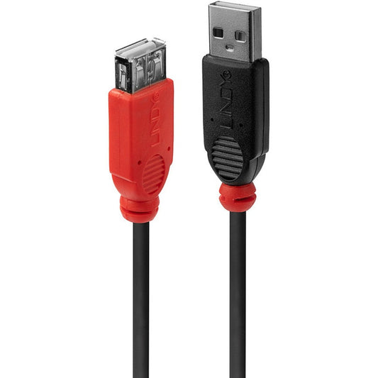 Lindy USB 2.0 Aktivverlängerungskabel Slim, USB-A Stecker > USB-A Buchse (schwarz, 5 Meter)