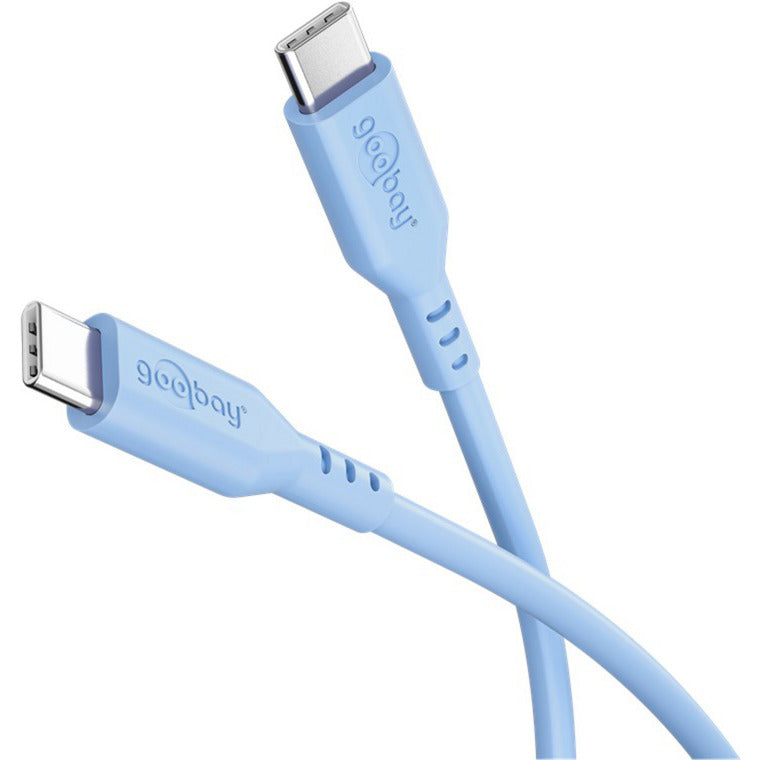 USB 2.0 Silikonkabel blau, USB-C Stecker > USB-C Stecker