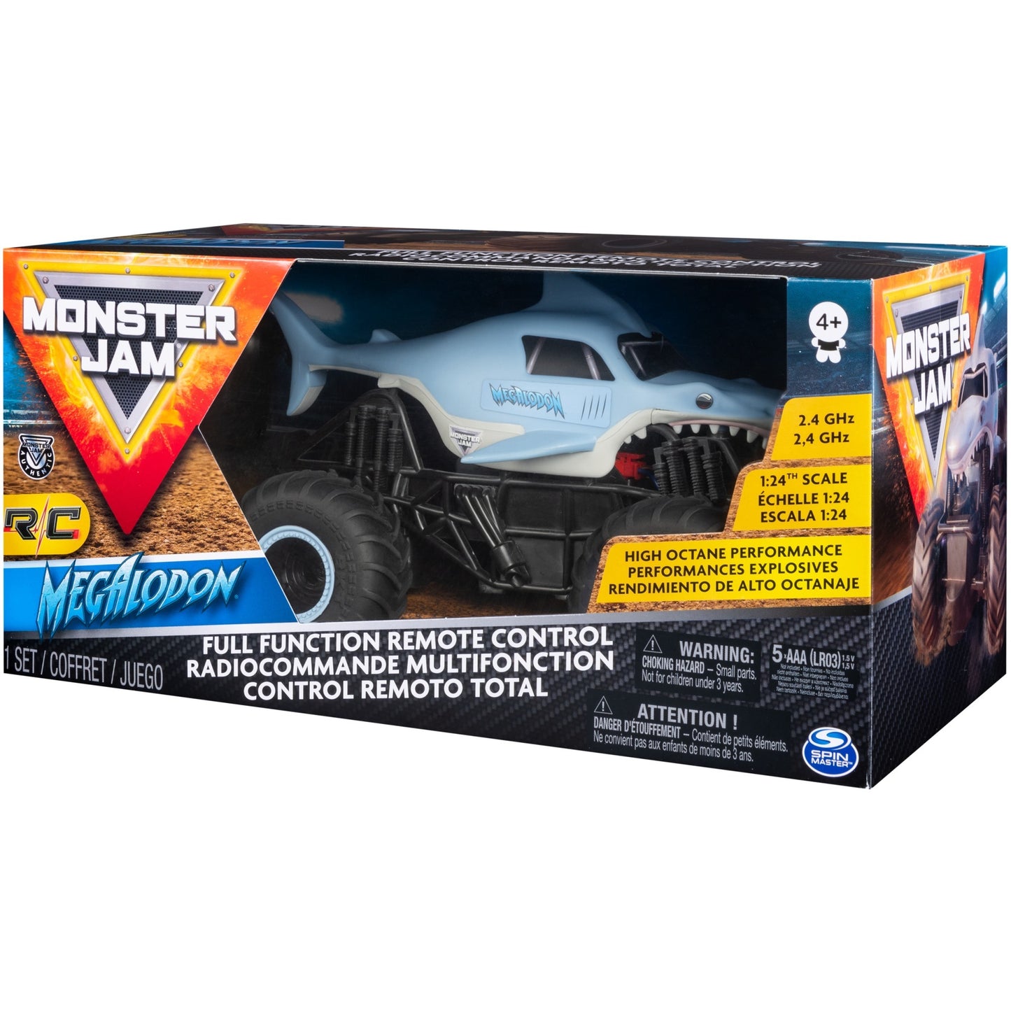 Spinmaster Monster Jam Megalodon (hellblau, 1:24)