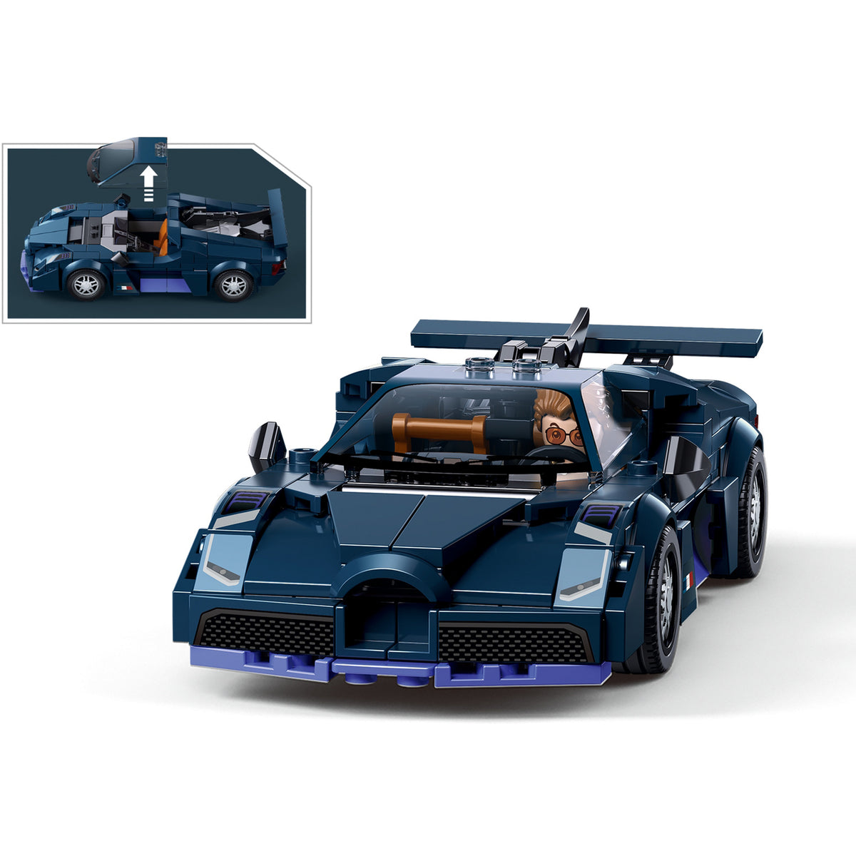 ModelBricks Dunkelblauer Sportwagen, Konstruktionsspielzeug