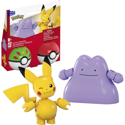 MEGA Pokémon 2er Pokéball Set - Pikachu und Ditto, Konstruktionsspielzeug