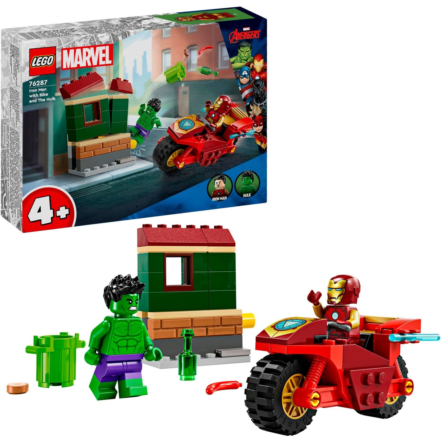 LEGO 76287 Marvel Super Heroes Iron Man mit Bike und der Hulk