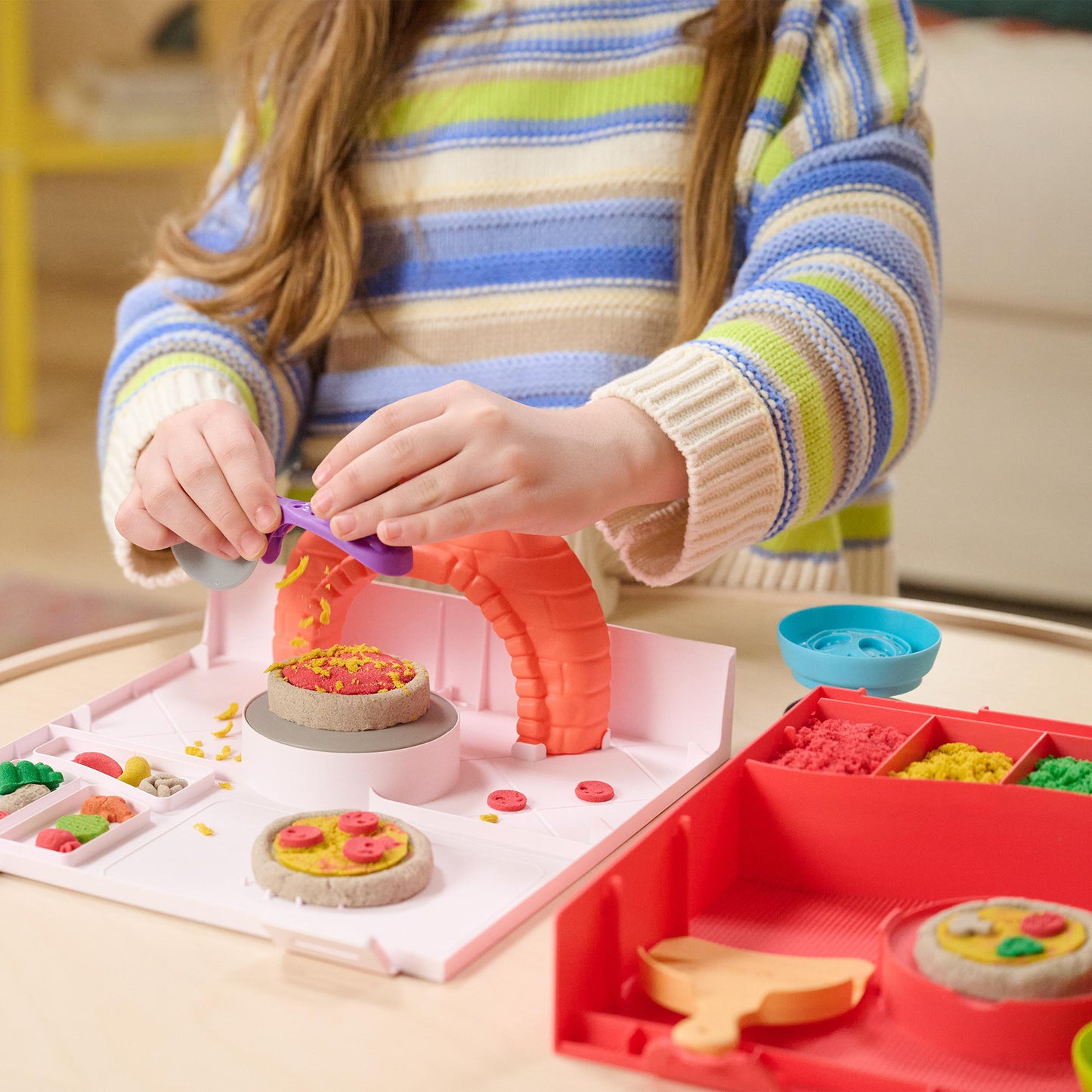 Kinetic Sand - Squish Pizza Set, Spielsand