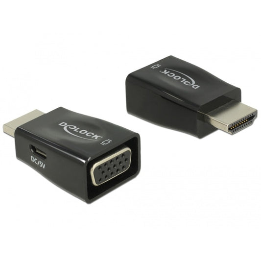 DeLOCK Adapter HDMI-A Stecker > VGA Buchse (schwarz)