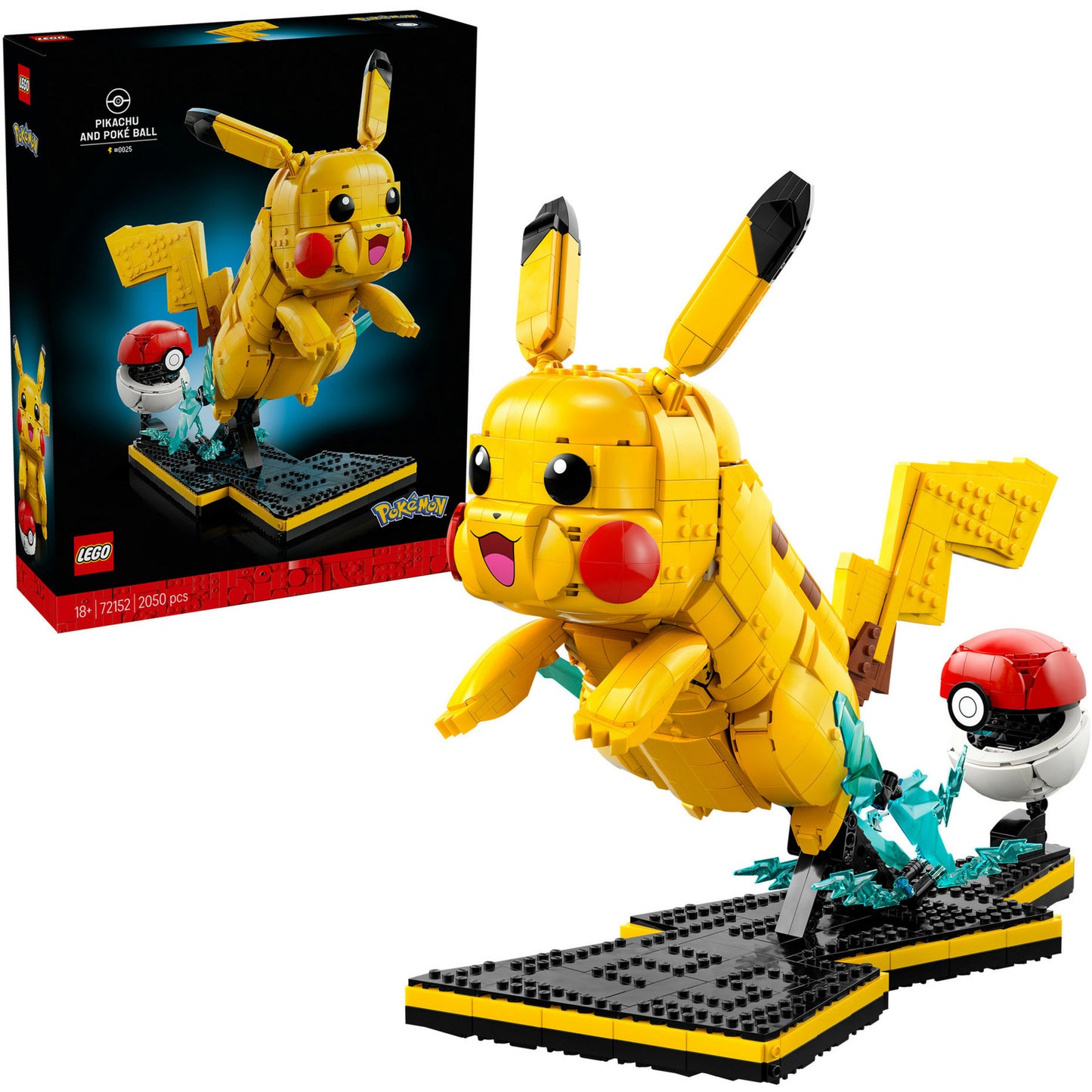 72152 Pokémon Pikachu und Pokéball, Konstruktionsspielzeug