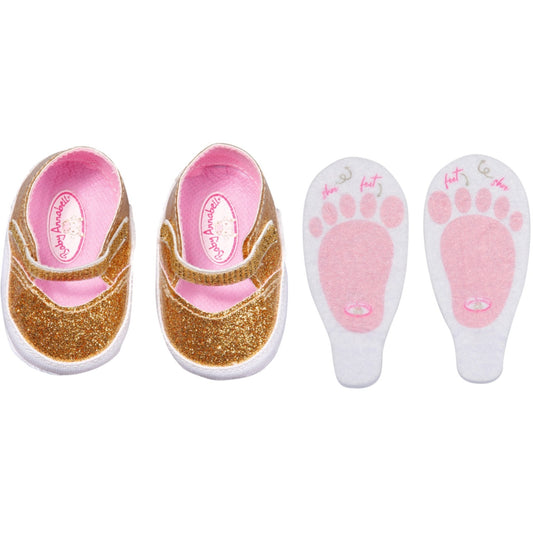 ZAPF Creation Baby Annabell® Schuhe Gold + Einlegesohlen