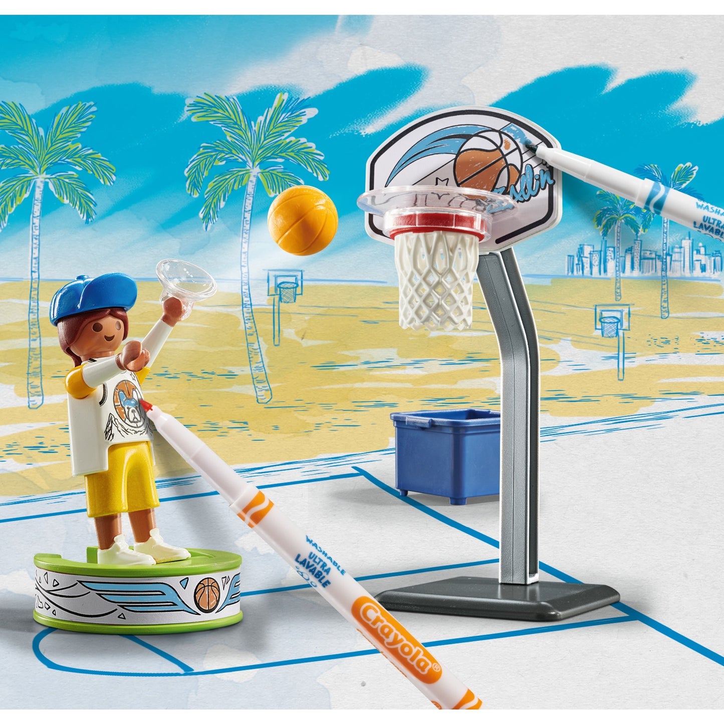 PLAYMOBIL 71516 Color Basketballspieler, Konstruktionsspielzeug