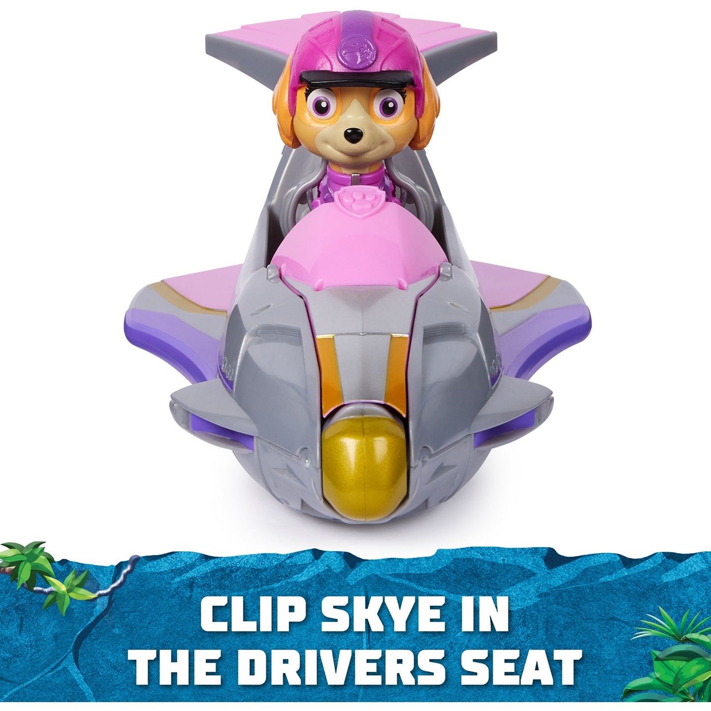 Spin Master Paw Patrol Jungle Pups - Falken-Fahrzeug mit Skye-Figur, Spielfahrzeug