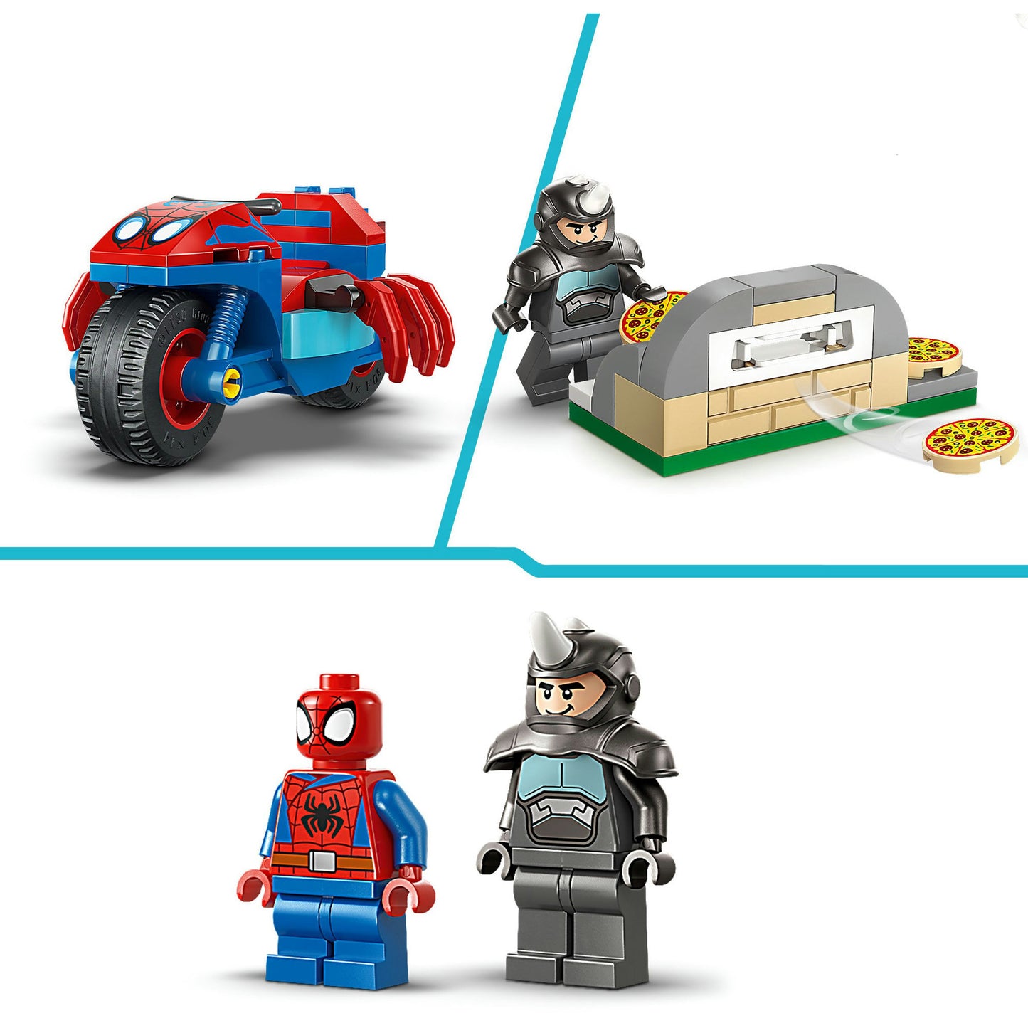 11206 Marvel Spidey und seine Super-Freunde Spidey auf Motorrad vs. Rhino, Konstruktionsspielzeug