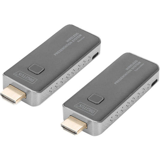 Digitus Click & Present Mini - Wireless DS-55319, HDMI Verlängerung (schwarz/silber, Sendeeinheit + Empfängereinheit)