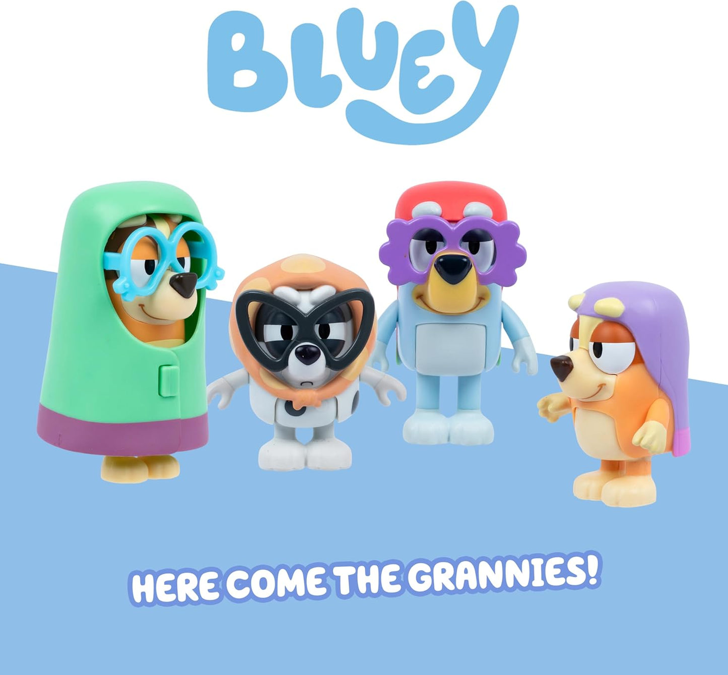 Bluey - 4er-Figurenpackung Hier kommen die Omis, Spielfigur