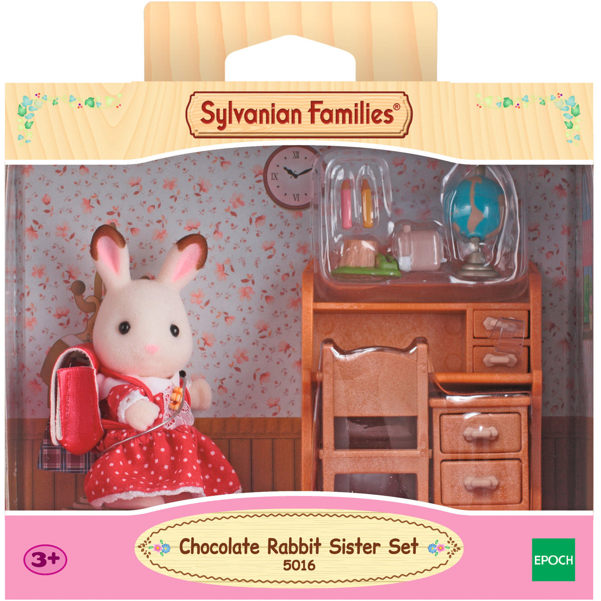 Sylvanian Families - Schokoladenhasen Schwester Schreibtisch Set, Konstruktionsspielzeug