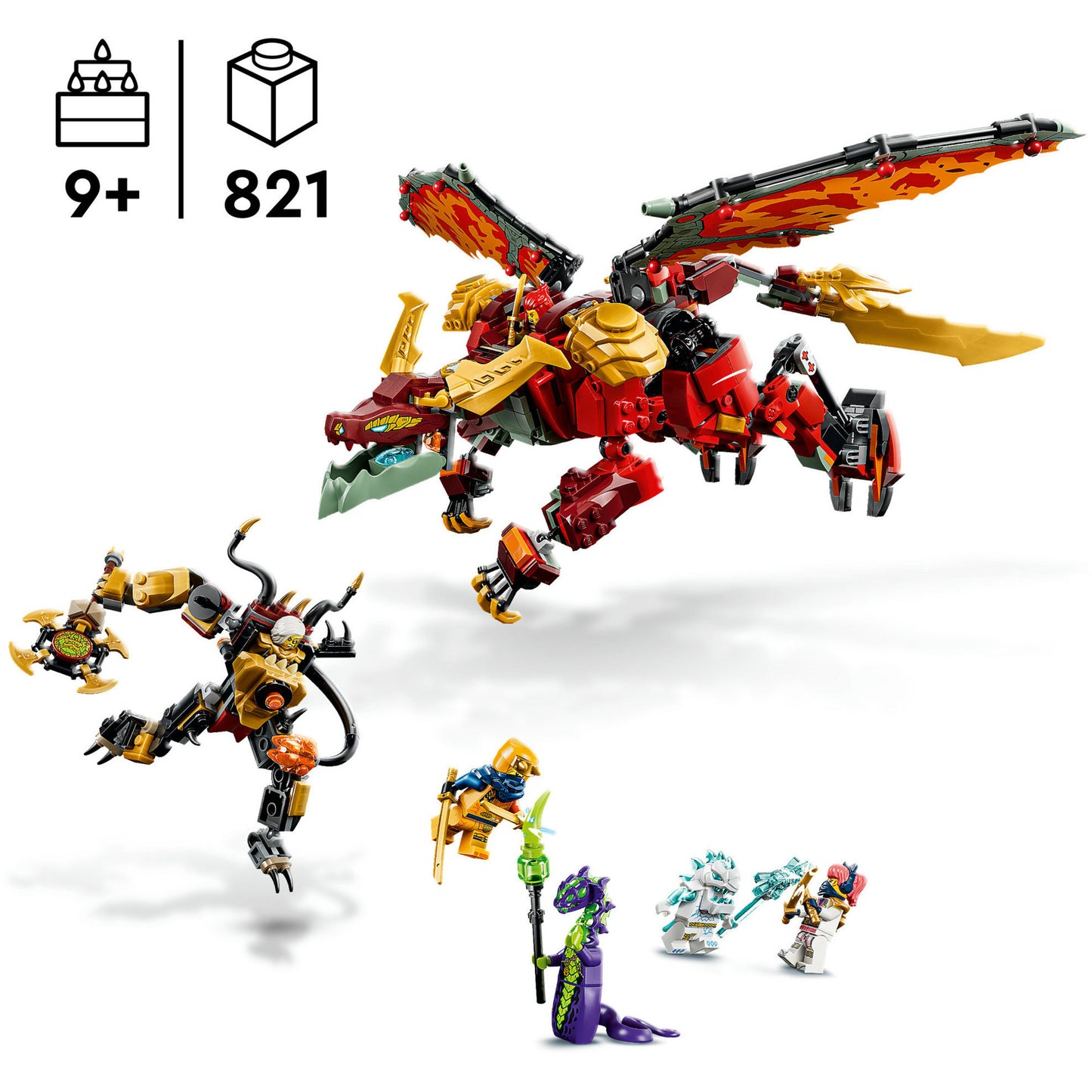71868 Ninjago Wyldfyres Drachenmech, Konstruktionsspielzeug