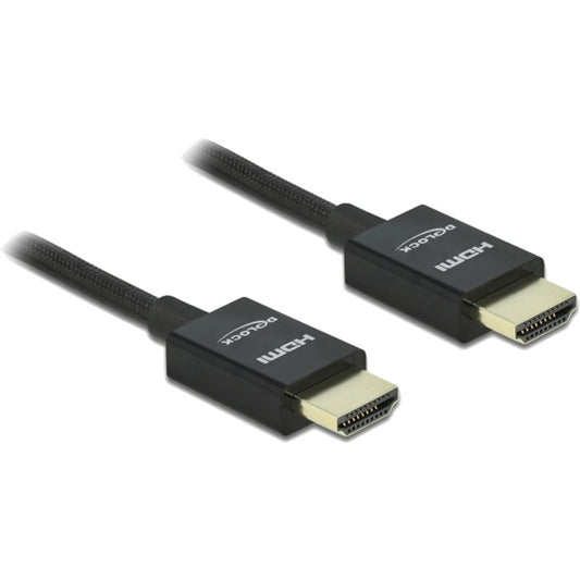 DeLOCK Koaxiales High Speed HDMI-Kabel 48 Gbps 8K 60Hz (schwarz, 0,5 Meter)