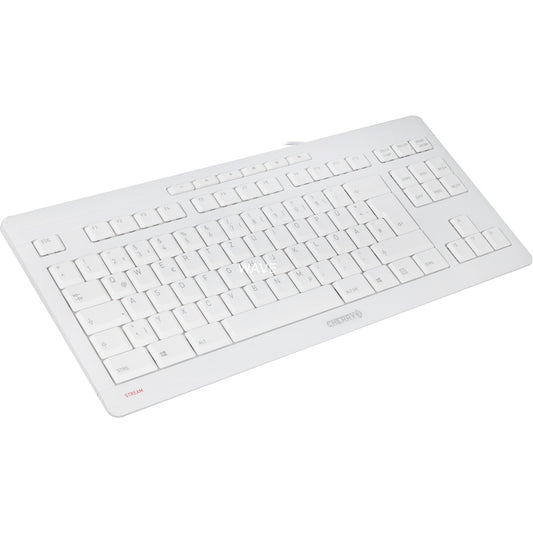 Cherry STREAM KEYBOARD TKL (weiss/grau, DE-Layout, Cherry SX-Scherentechnologie)